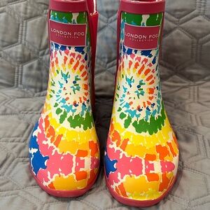 London Fog Multicolor Tie-Dye Rain Boots